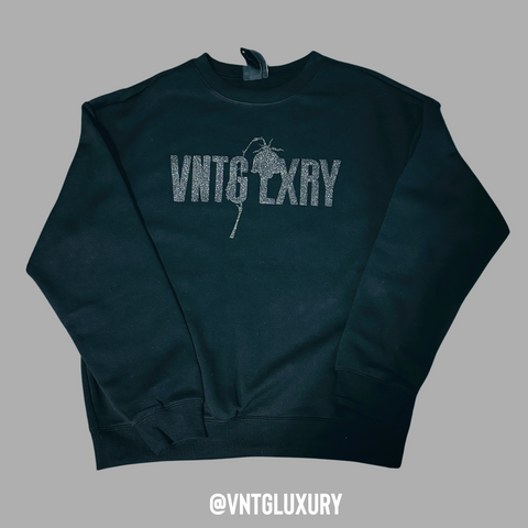 VNTG LXRY BLACK ON BLACK GLITTER LOGO